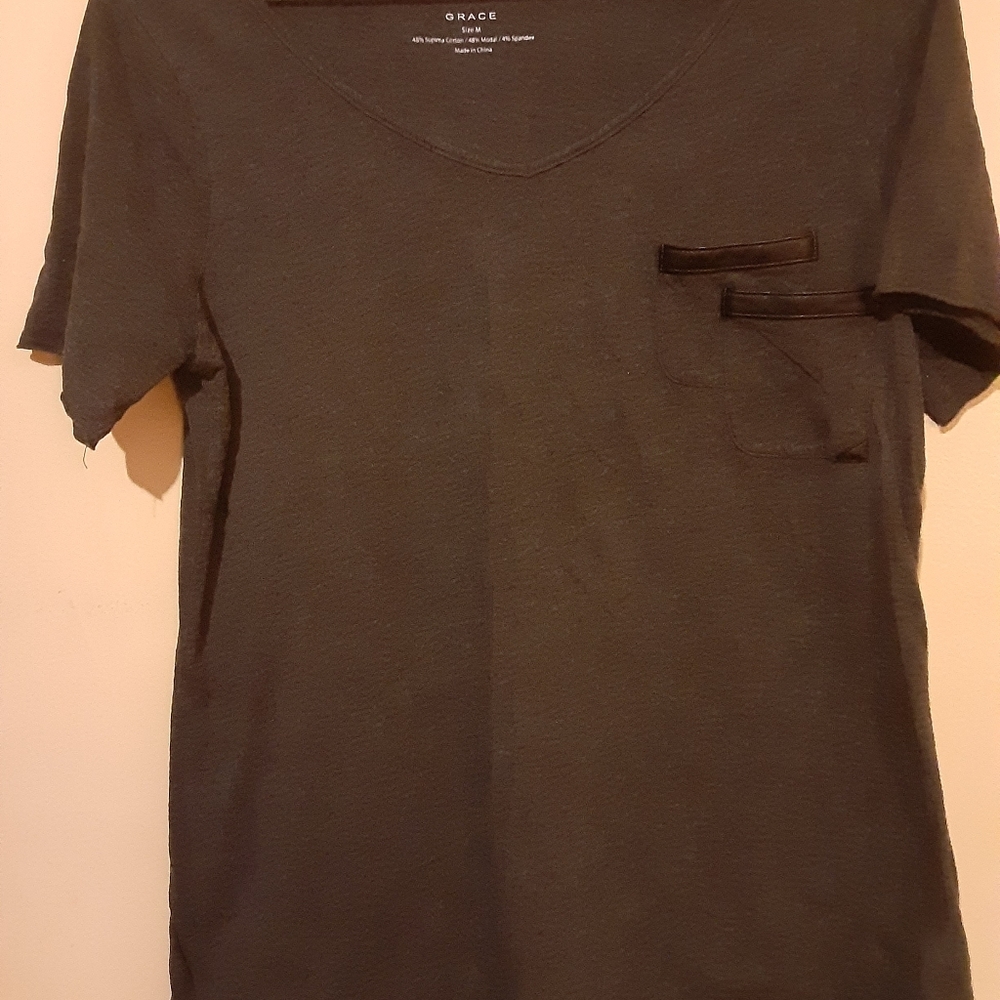 Grace short sleeve cotton v neck t shirt